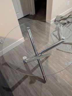 Dining Table Chrome Metal Legs