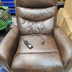Brown Leather Power Recliner