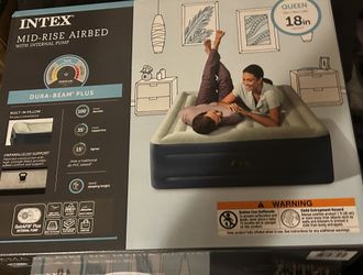 Intex Elevated 18" Premium Comfort Queen Air Mattress with Internal Pump