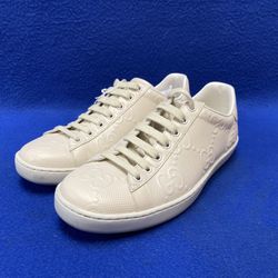 Gucci Ace GG Embossed Women’s Sneakers Size 37 1/2 (USA 7.5) 11052731