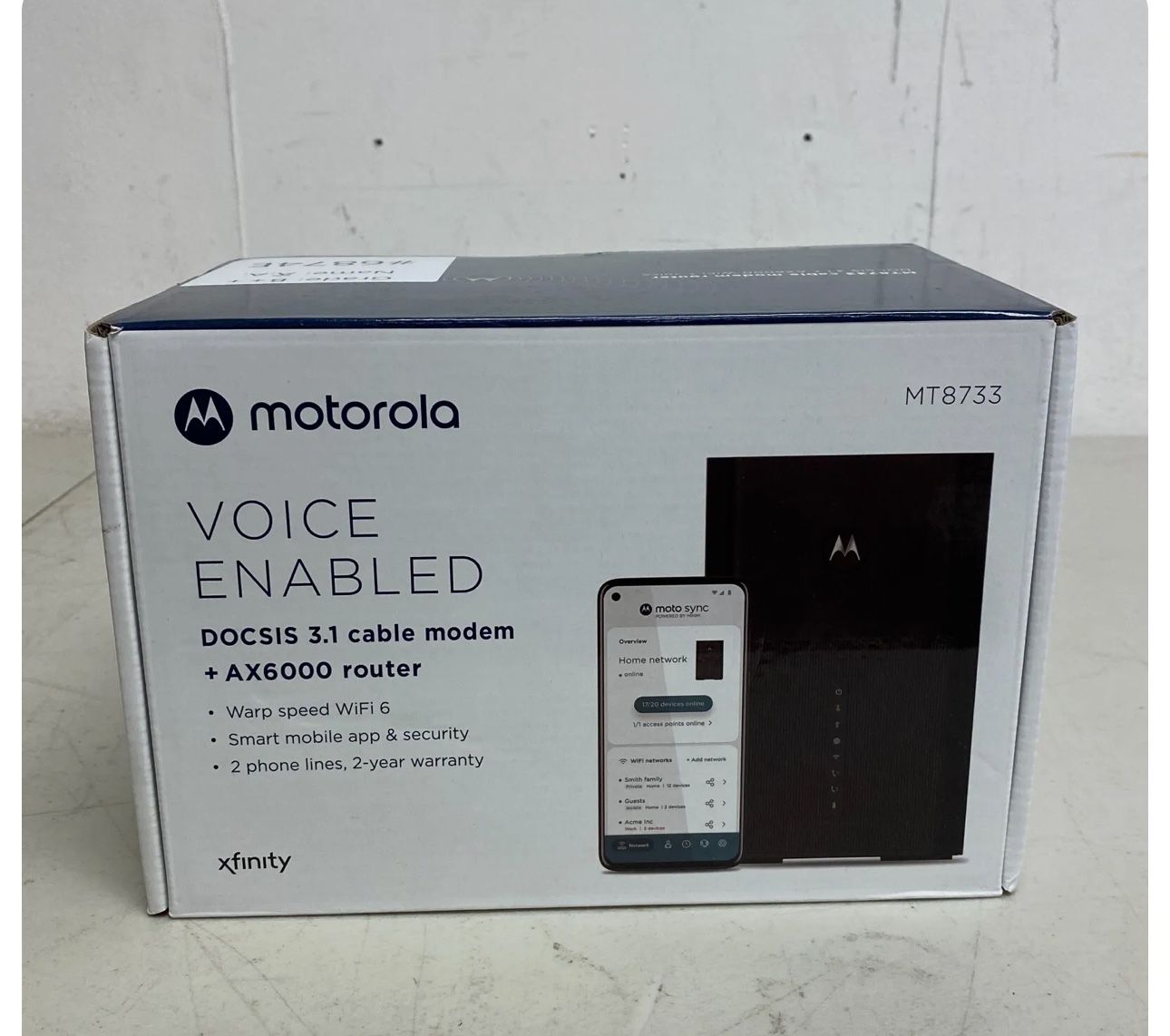 Motorola DOCSIS 3.1 Modem MT8733 AX6000 