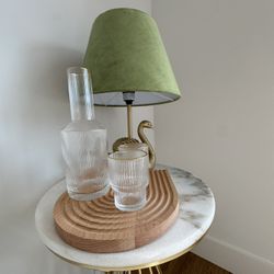 Decorative Water Carafe and Glass Set (Gold Rim)  for Bedroom /Vanity Desk