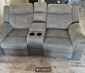 Gray Reclining Sofa & Matching Reclining Loveseat $250 OBO