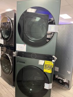 NEW WashTower LG Green! 4.5 Cuft Washer & 7.4 Cuft  GAS Dryer