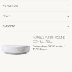 RH Marble Plinth Round 36”