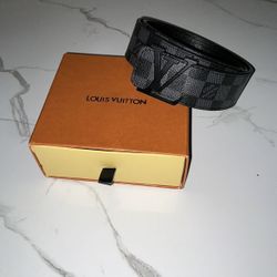 Lv Belt Black Checkered