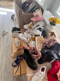 Box of shoes Nike Ugg’sJordan’s , boots sandals etc