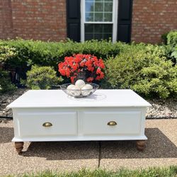 White Wooden Coffee Table 