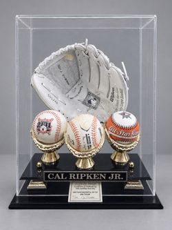 Cal Ripken Jr. Baseball Display Case Set with COA