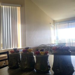 1950s Sears Mushroom Canister Set