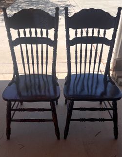 2 wood chairs