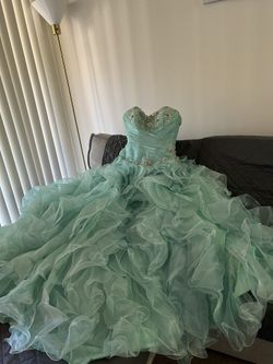 Quinceañera Aqua Green Dress 