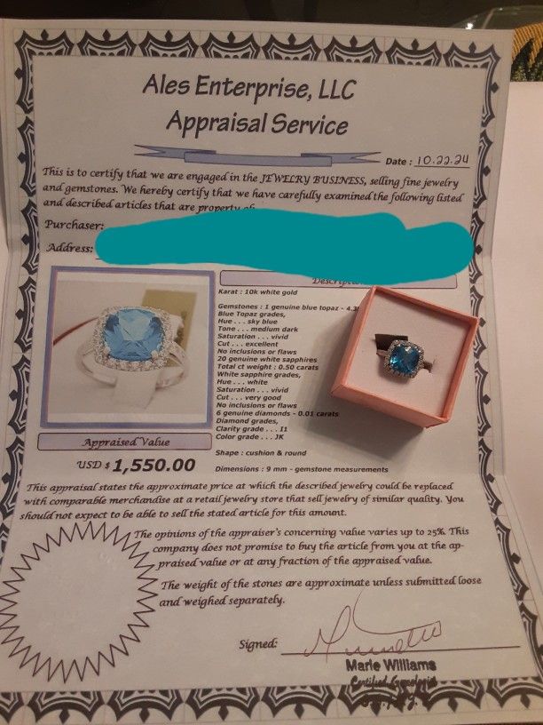 Ring Blue Topaz @ Diamonds @ Sapphires