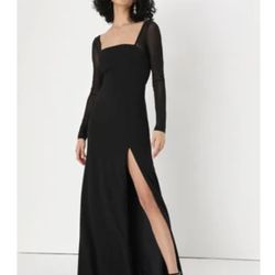 Lulus Perfectly Sensational Black Mesh Long Sleeve Maxi Dress