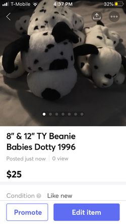1996 TY Beanie Babies Dotty the Dalmatian