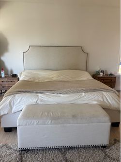 King Bed Frame with storage bench