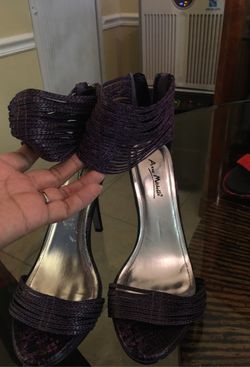 Brand new size 8-8.5 4.5” heels python deep purple black shoes