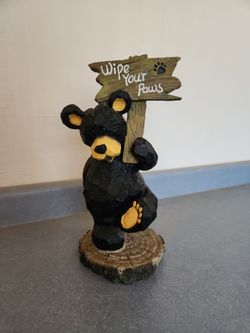 15-in tall resin bear statue