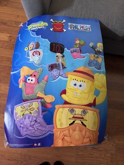 SpongeBob x one piece McDonald’s promotional poster display 23.5’ x 15in