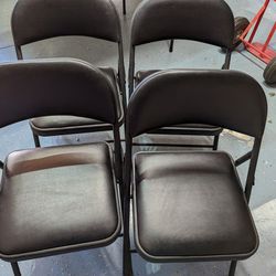 4 Padded Folding Chairs 