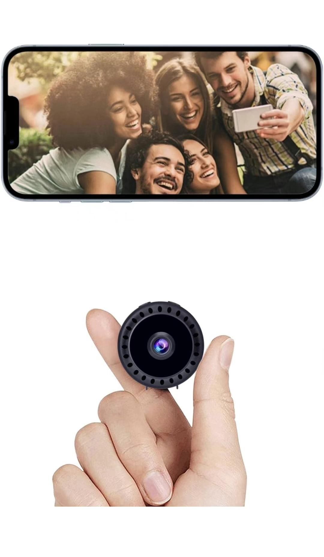 Hidden Cameras for Home Security, Full HD Mini Spy Camera Wi-Fi Wireless Cam, Small Nanny Camera with Remote View, Night Vision, Bulit-in Battery Tiny