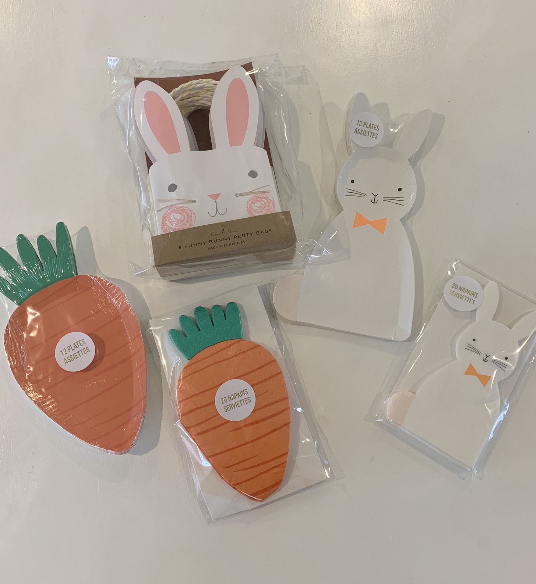 Easter Party Supplies - Bunny Plates, Napkins & Kids Gift Bags