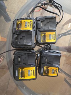 1 DeWalt DCB115 & (3) DCB112 Battery Chargers