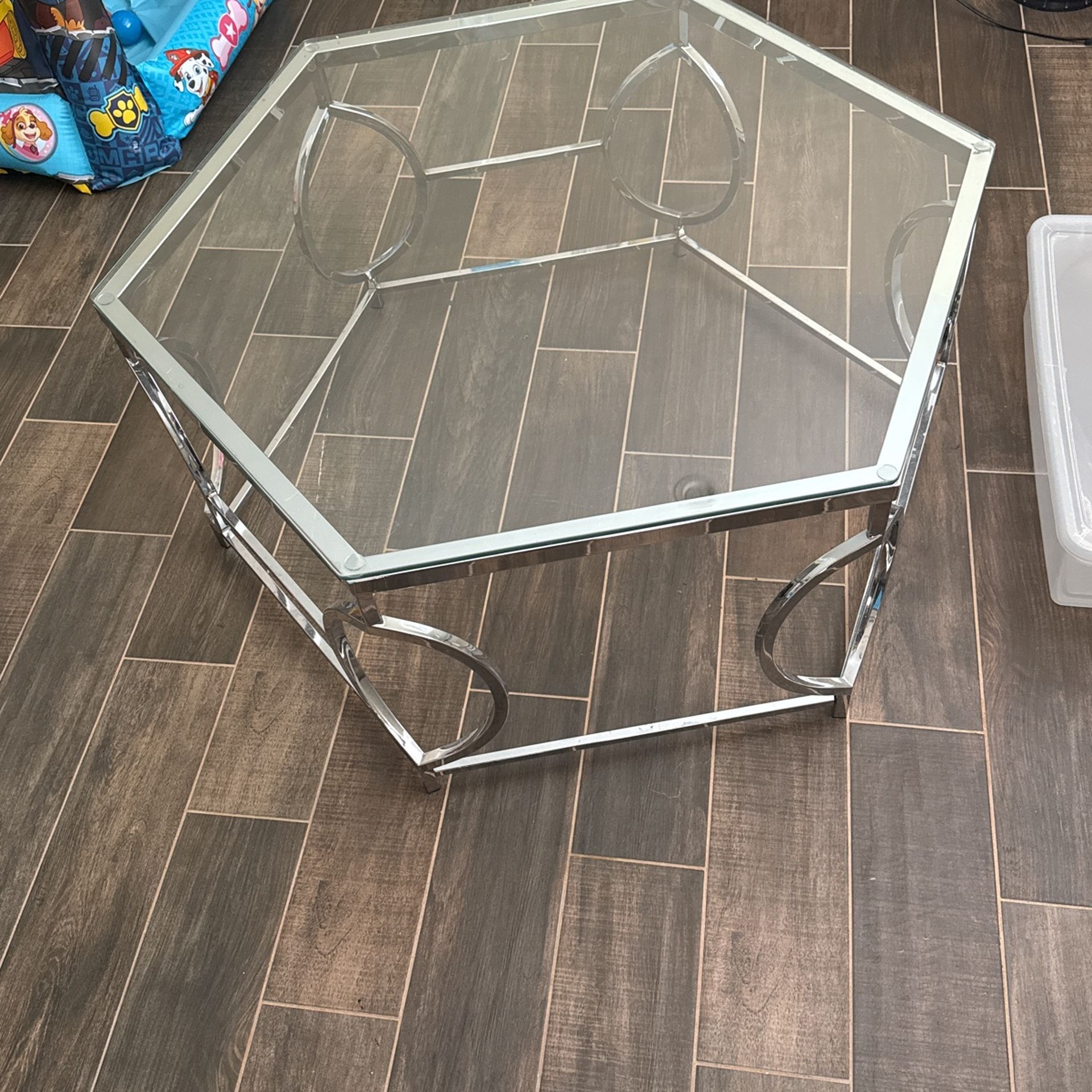 Glass coffee table