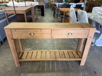 55X12X32.5in YT0167 in box assembled solid wood console table entry way table with two drawers
