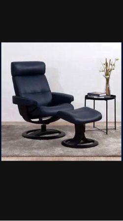 Oslo Leather recliner and ottoman