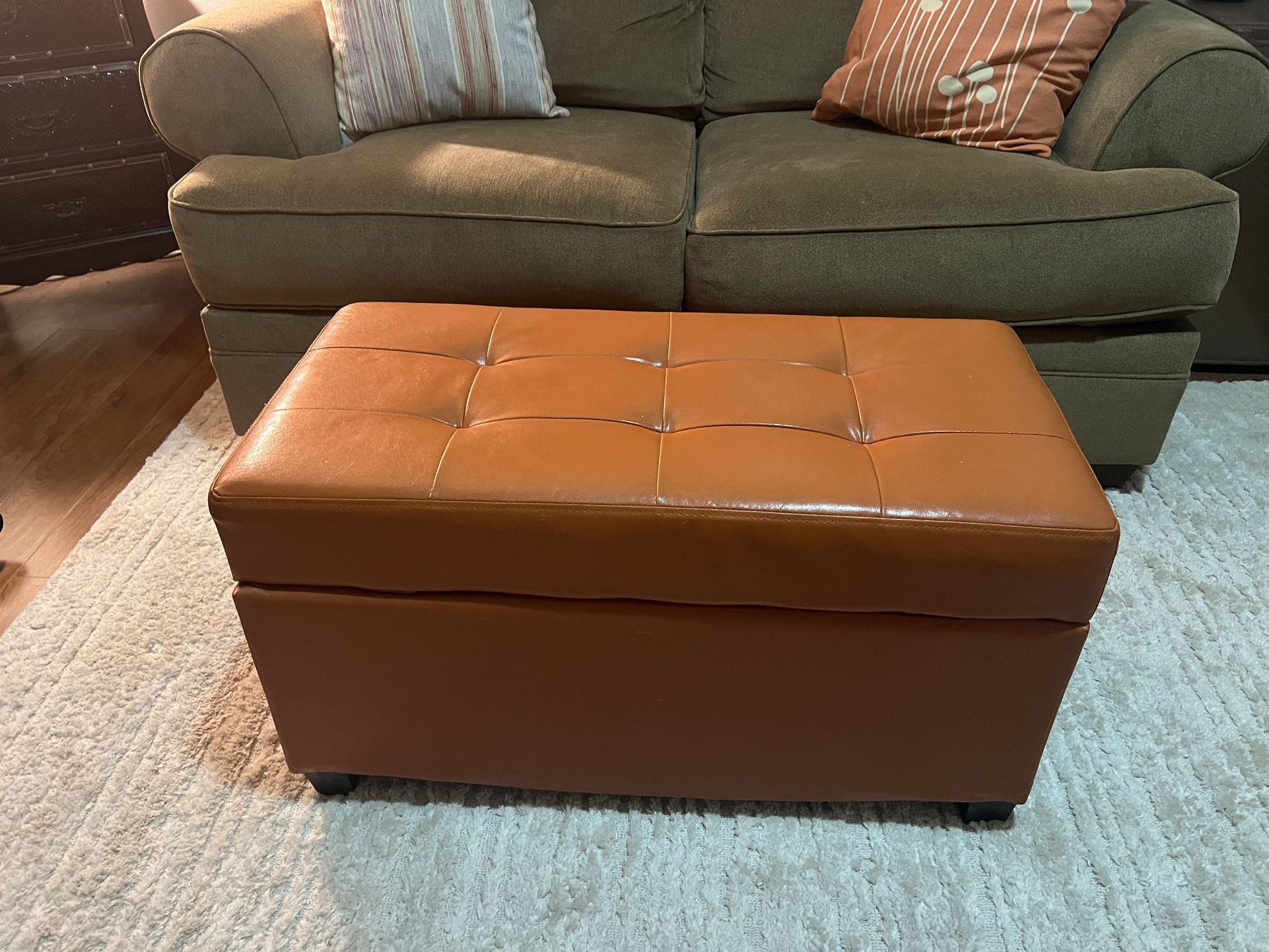 Loveseat Small Couch, End Table, Ottoman 