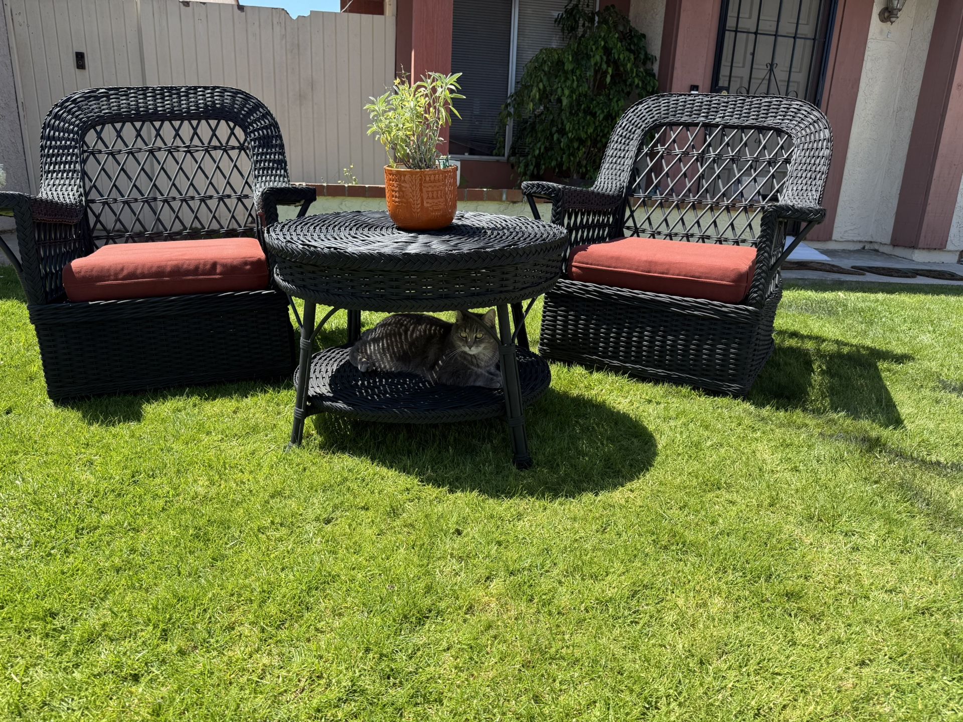 Black Rattan Patio Set