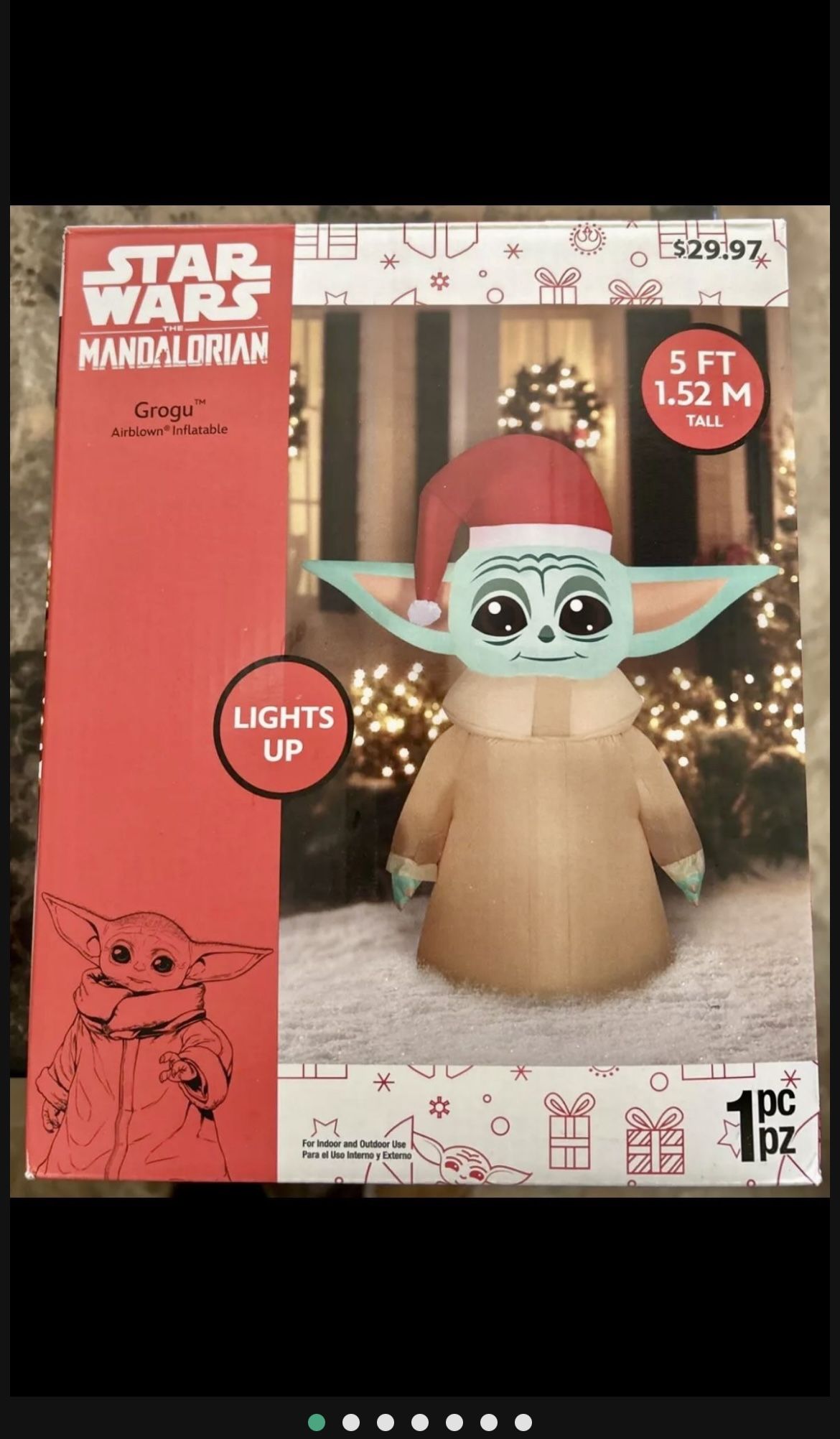 Star Wars The Mandalorian Grogu Airblown Inflatable Light Up 5 Ft Tall New