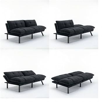 Used Black Velvet Futon