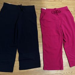 White Stag Womens Capri Pants Size M Pink and Dark blue 2pcs all for 40$
