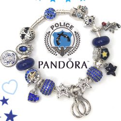 Authentic Pandora Bracelet With Mix 925 Charms ‘police & protector’ design 