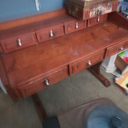 Wood Desk. Vintages