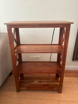 Solid Wood Console Table with Power Outlets & USB – $120