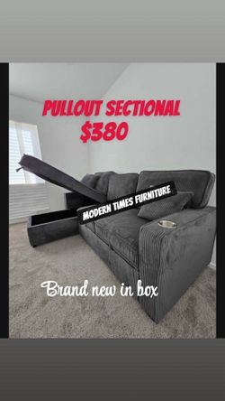 Pullout sofa sectional