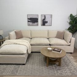Bellamia Collections Luna 122” Sofa + Ottoman