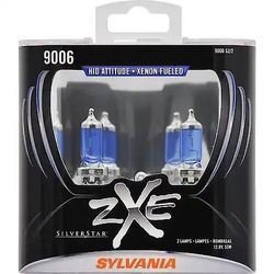 Sylvania 9006 SilverStar zXe: Halogen Headlight Bulb, White Light, 2 Pack HB4