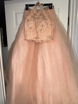 2 Piece Halter Prom Dress