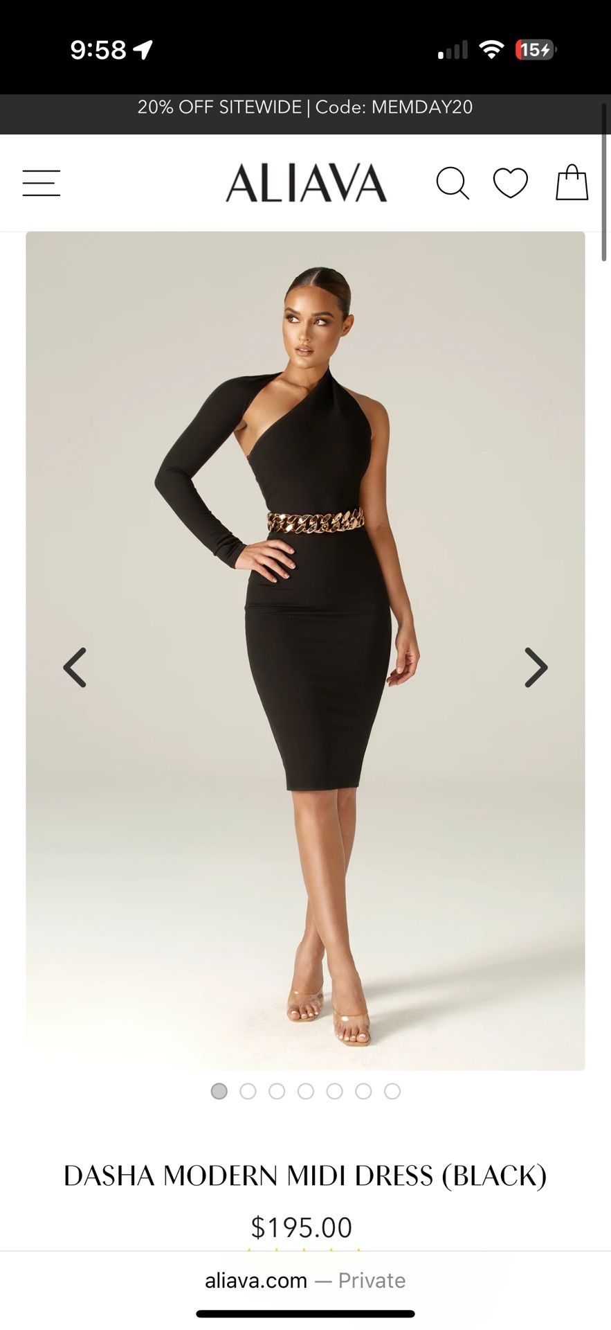 DASHA MODERN MIDI DRESS (BLACK) With Belt