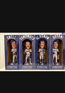 COMPLETE SEALED SET — Snell Glasnow Ohtani Yamamoto 2026 Dodgers Starter Series Bobbleheads (4 Total)