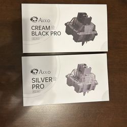 Akko Cream Black Pro Switches and Akko Silver Pro Switches