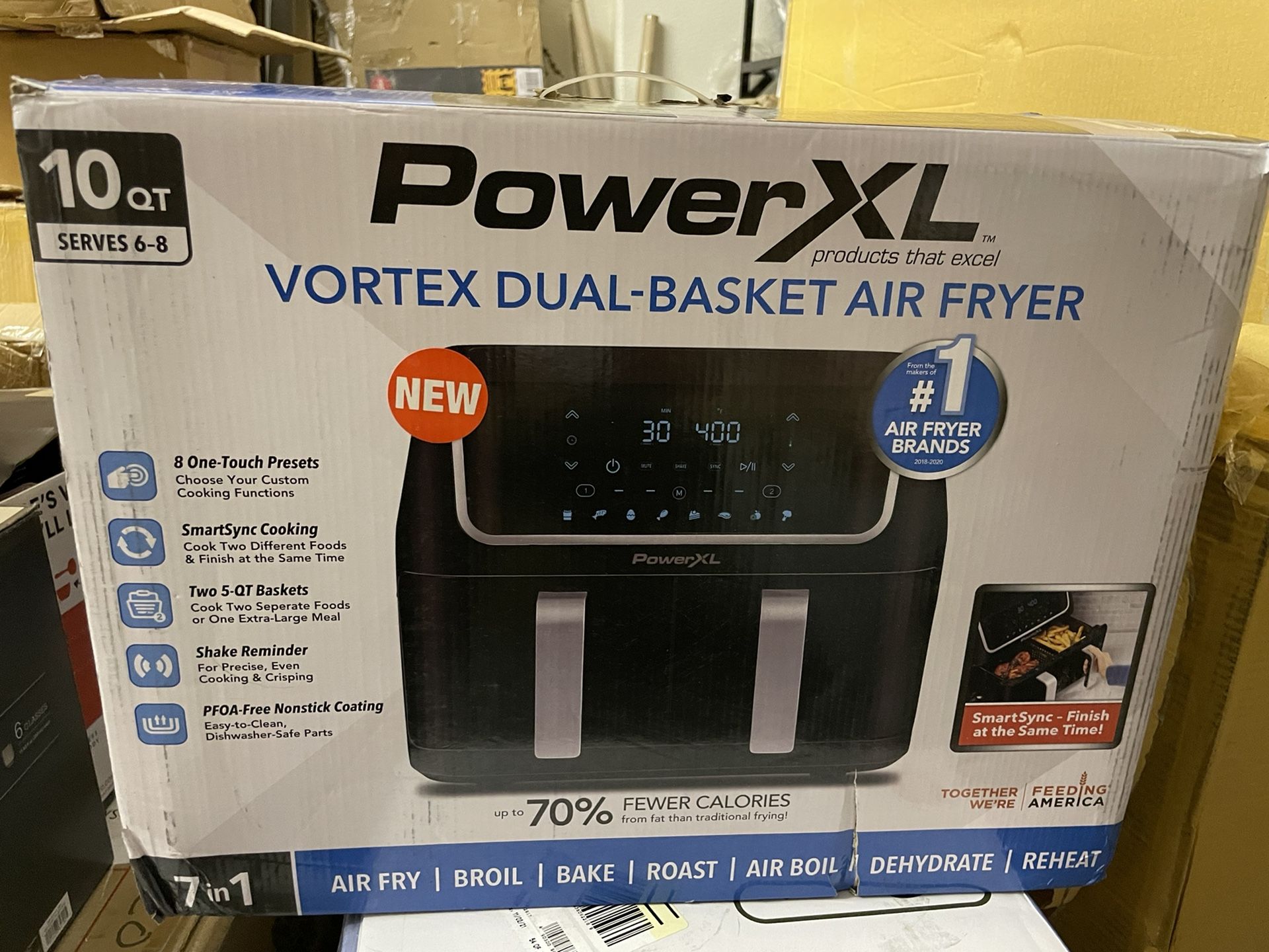 PowerXL 10 quart Dual basket Air Fryer, new in the box.