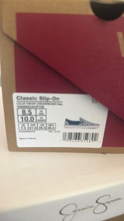Vans slip on blue/white