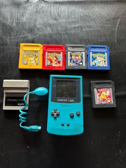 Vintage Nintendo Game Boy Color Bundle – 5 Games, GameShark & Worm Light – TESTED & WORKING