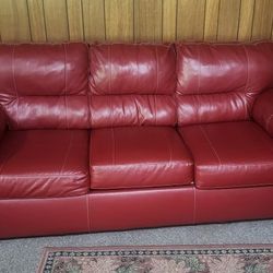 Red Leather Sofa