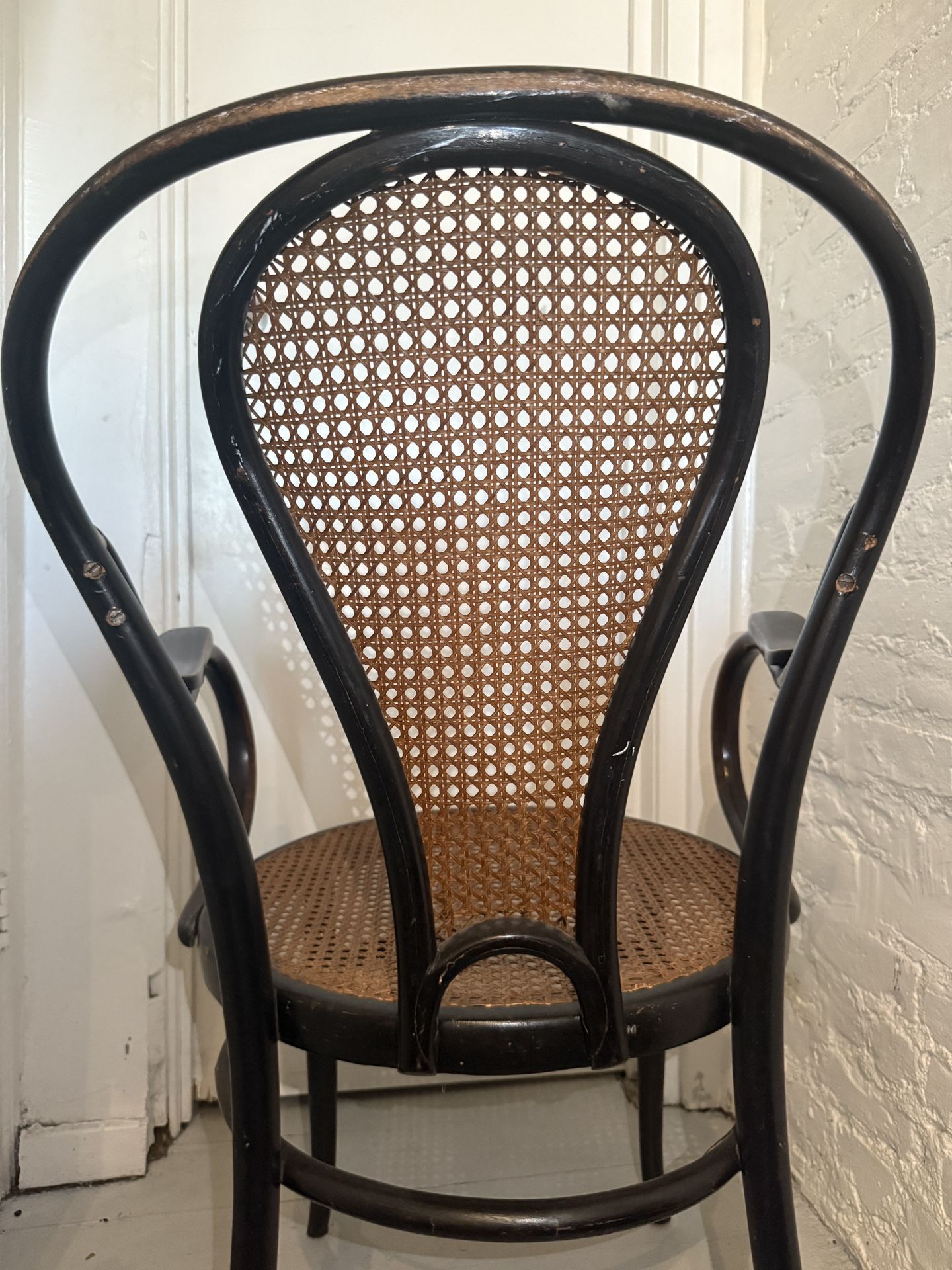 Single Joseph Kohn Black Bentwood and Caned Chair, 1900s